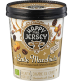 Latte Macchiato Eiscreme mit Karamellsauce & karamellisierten Haselnussstückchen, 500 ml Becher, Tiefkühlware, Happy Mrs. Jersey
