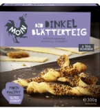 Dinkel Blätterteig, 300 gr Schachtel (6 Stück), Tiefkühlware, Moin
