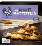 Dinkel Blätterteig, 300 gr Packung (6*50 gr), Tiefkühlware, Moin
