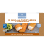 Kabeljau-Fischstäbchen in Bio-Knusperpanade, 250 gr Packung (10 Stück), Tiefkühlware, followfood