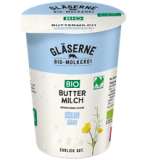 Buttermilch, 500 gr Becher, Gläserne Molkerei