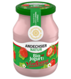 Jogurt mild Erdbeere, 3,8% Fett, 500 gr Glas, Andechser Natur