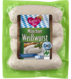 Münchner Weißwurst (mit Schweine- und Kalbfleisch), 240 gr Packung (4 Stück), Kathi's