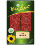Bio Salami 1A, hauchfein, geschnitten, 80 gr Packung, BioLust
