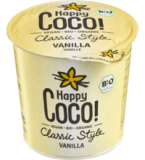 Kokos-Dessert Yoghi Vanille, vegan, 10,4% Fett, 350 gr Becher, Happy Coco