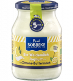 Saisonjoghurt Typ Zitrone-Buttermilch, 3,8% Fett, 500 gr Glas, Söbbeke