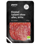 Bio-Salami, geschnitten, 125 gr Packung, purro