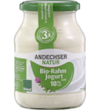 Rahmjogurt mild, 10% Fett, 500 gr Glas, Andechser Natur