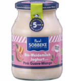 Saisonjoghurt Pink Guave-Mango, 3,8 % Fett, 500 gr Glas, Söbbeke