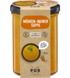 Frische Möhren-Ingwer Suppe, vegan, 400 gr Glas, PUR Bio-Manufaktur