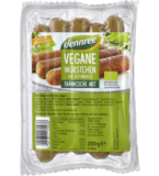 Vegane Würstchen „Fränkische Art” (auf Seitanbasis), 200 gr Packung (5 Stück), dennree