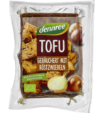 Tofu geräuchert mit Röstzwiebeln, vegan, 200 gr Stück, dennree