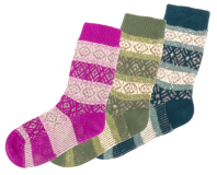Hygge-Socken, aus 67% Bio-Baumwolle, 31% Bio-Wolle (Mulesing-frei) und 2% Elasthan, salmon/beige, Größe 40-42, 1 Paar, Living Crafts