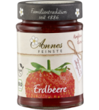 Erdbeer Konfitüre, vegan, 225 gr Glas, Annes Feinste