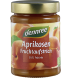 Fruchtaufstrich Aprikose, vegan, 340 gr Glas, dennree