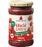 Fruchtaufstrich „FruchtGarten” Erdbeere, vegan, 225 gr Glas, Zwergenwiese