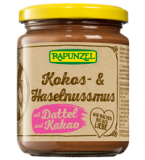 Kokos- & Haselnussmus mit Dattel und Kakao, vegan, 250 gr Glas, Rapunzel