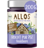 Fruchtaufstrich „Frucht Pur” Heidelbeere, 200 gr Glas, Allos