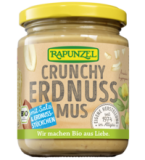 Erdnussmus Crunchy mit Salz, vegan, 250 gr Glas, Rapunzel