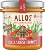 Brotaufstrich „Hof-Gemüse” - Reinhards Rucola Kirschtomate, vegan, 135 gr Glas, Allos