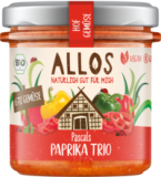 Brotaufstrich „Hof-Gemüse” - Pascals Paprika Trio, vegan, 135 gr Glas, Allos