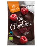 Himbeere in Zartbitter-Schokolade, vegan, 50 gr Beutel, Landgarten