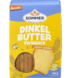 Dinkel Butter Zwieback, leicht gesüßt, 200 gr Packung, Sommer