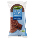 Schoko-Reiswaffeln mit Vollmilchschokolade, glutenfrei, 100 gr Packung, dennree