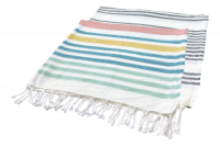Strandtuch, aus 100% Bio-Baumwolle, orange/pink, Größe: 180×90 cm, 1 Stück, Living Crafts