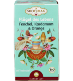 Ayurvedischer Tee „Flügel des Lebens” - Fenchel, Kardamom & Orange, vegan, 16 Btl Packung, Shoti Maa