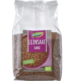 Leinsaat, ganz, vegan, 500 gr Packung, dennree