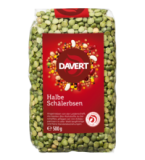 Halbe Schälerbsen, vegan, 500 gr Packung, Davert
