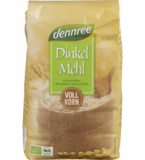Dinkelvollkornmehl, vegan, 1 kg Packung, dennree
