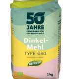 Dinkelmehl Type 630, vegan, 1 kg Packung, dennree