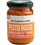 Pesto Rosso mit getrockneten Tomaten & Pecorino-Käse, 130 gr Glas, Bio Organica Italia