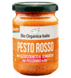 Pesto Rosso mit getrockneten Tomaten & Pecorino-Käse, 130 gr Glas, Bio Organica Italia