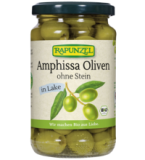 Amphissa Oliven, ohne Stein, in Lake, vegan, 315 gr Glas (Abtropfgewicht: 170 gr), Rapunzel