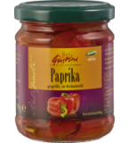 Paprika, gegrillt, in Kräuteröl, vegan, 190 gr Glas (Abtropfgewicht: 110 gr), Gustoni