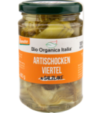 Artischocken Viertel in Salzlake, vegan, 280 gr Glas, Bio Organica Italia