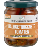 Halbgetrocknete Tomaten in Olivenöl, vegan, 190 gr Glas, Bio Organica Italia