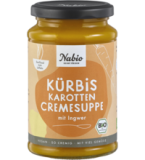 Kürbis Karotten Cremesuppe mit Ingwer, vegan, 375 ml Glas, Nabio