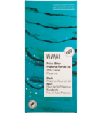 Feine Bitter Mallorca Flor de Sal Schokolade mit 75% Kakao, vegan, 80 gr Tafel, Vivani