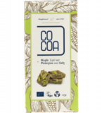 Weiße Rohkostschokolade mit Pistazien und Salz, vegan, 50 gr Tafel, Cocoa
