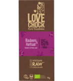 Blaubeere & Hanfsaat RAW Schokolade mit 85% Kakao, vegan, 70 gr Tafel, Lovechock