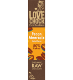 Schokoriegel Pecan Meersalz mit 80% Kakao, vegan, 40 gr Stück, Lovechock