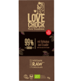 Extreme Dark RAW Schokolade mit 99% Kakao, vegan, 70 gr Tafel, Lovechock