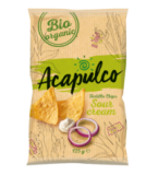 Tortilla Chips Sour Cream & Onion, 125 gr Packung, Acapulco