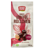 Dinkel-Waffelröllchen Zartbitter, 150 g Packung, Rosengarten