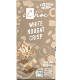 White Nougat Crisp Schokolade, vegan, 80 gr Tafel, iChoc