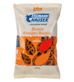 Dinkel-Knusperbrezeln mit Sesam, 125 gr Packung, ErdmannHAUSER Getreideprodukte